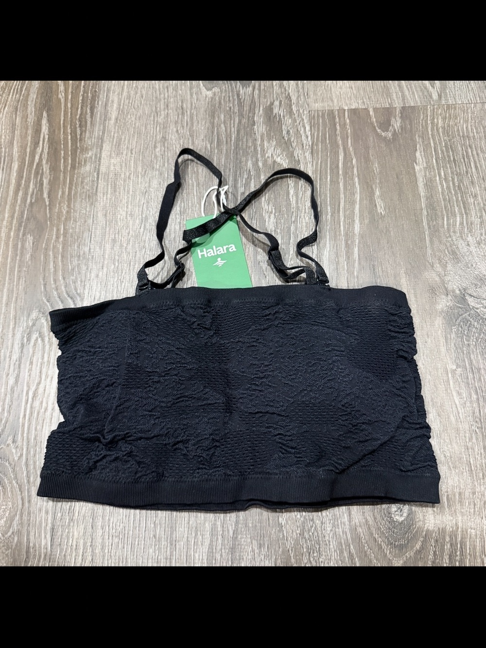 NWT Halara Black Textured Tube Top
